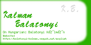 kalman balatonyi business card